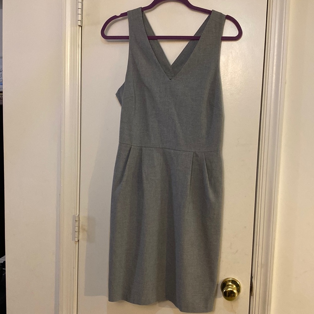 Banana Republic gray dress with cute back.